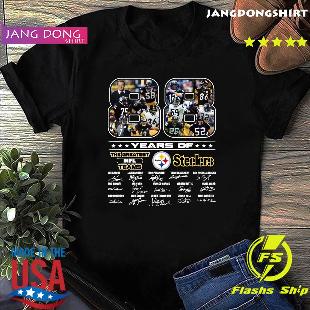 Official 88 Years Of The Greatest Nfl Teams Pittsburgh Steelers Signatures Shirt