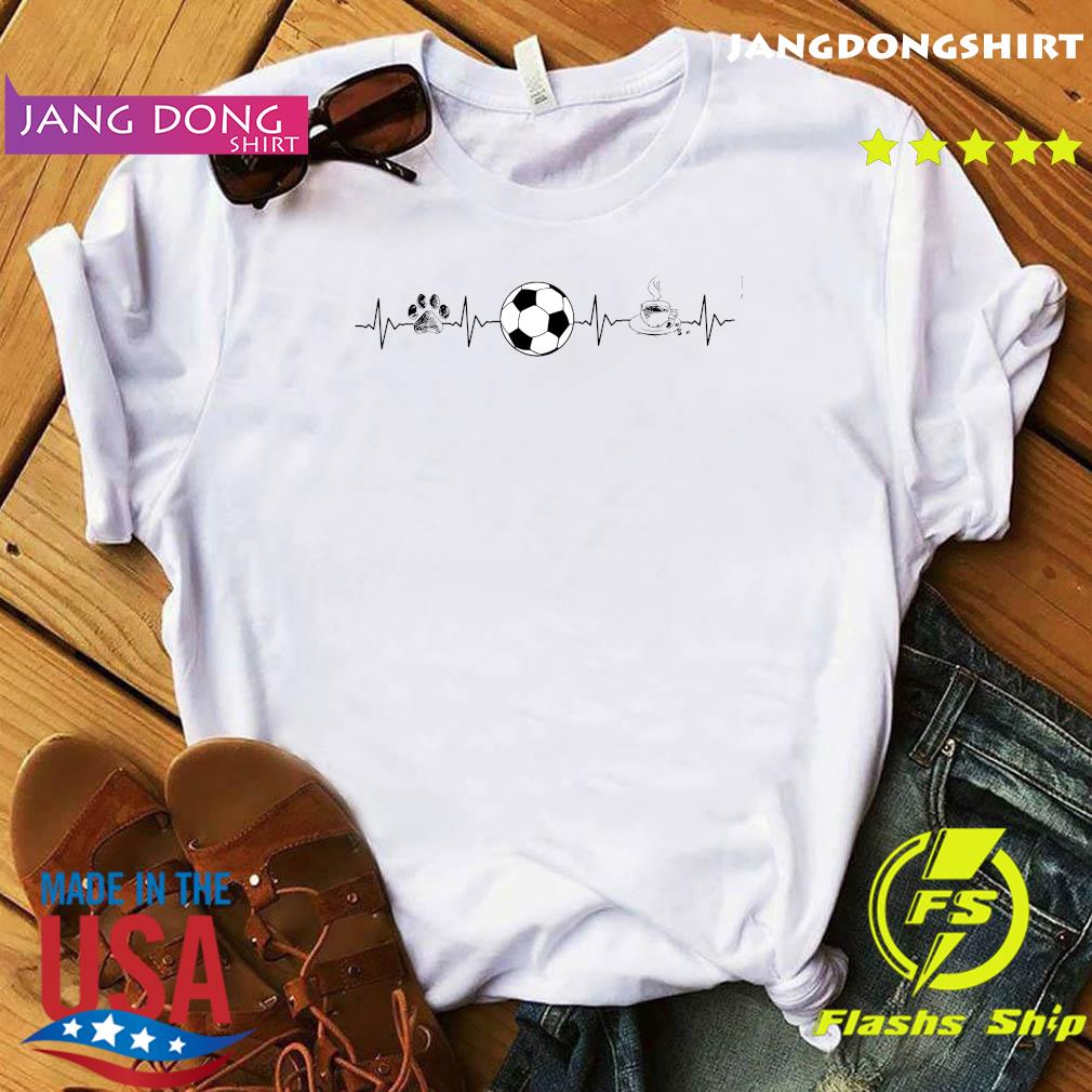 Heartbeat Dog Soccer And Coffee Shirt