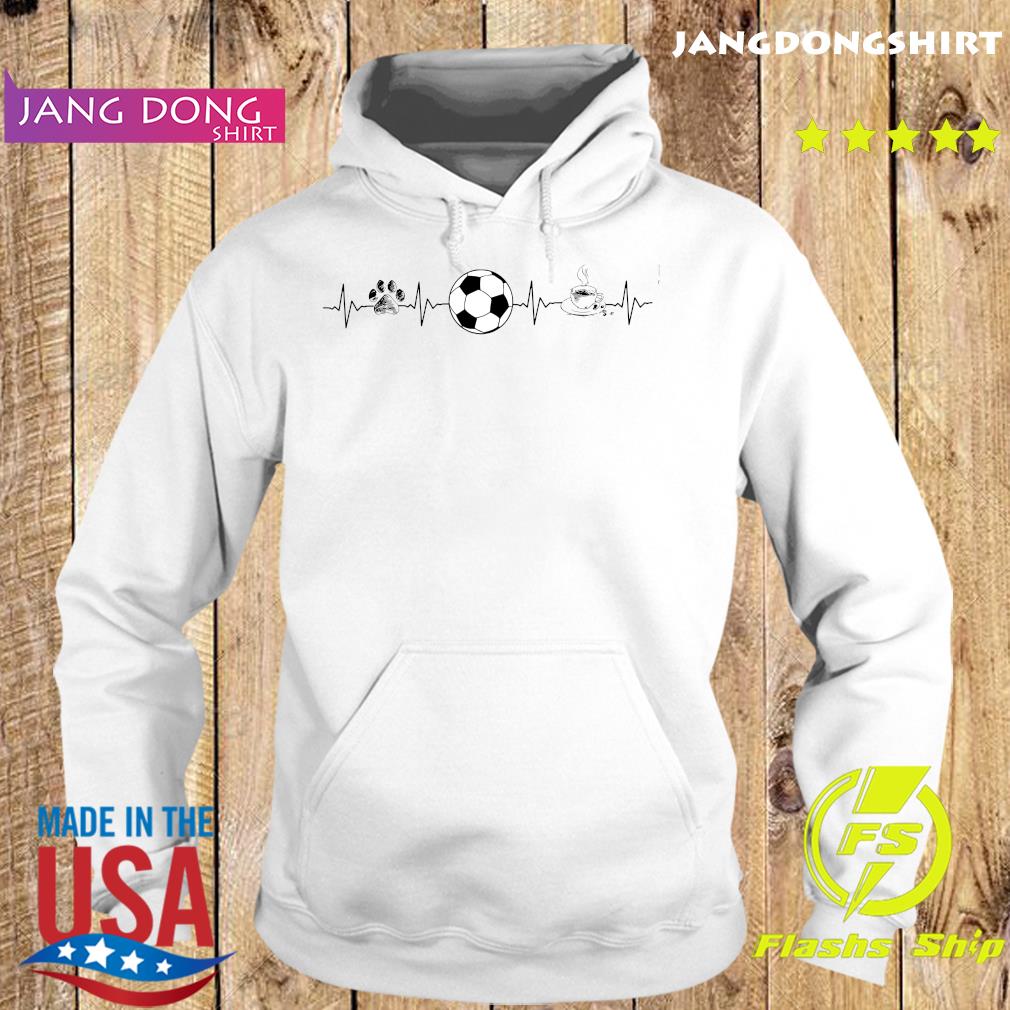 Heartbeat Dog Soccer And Coffee Shirt Hoodie